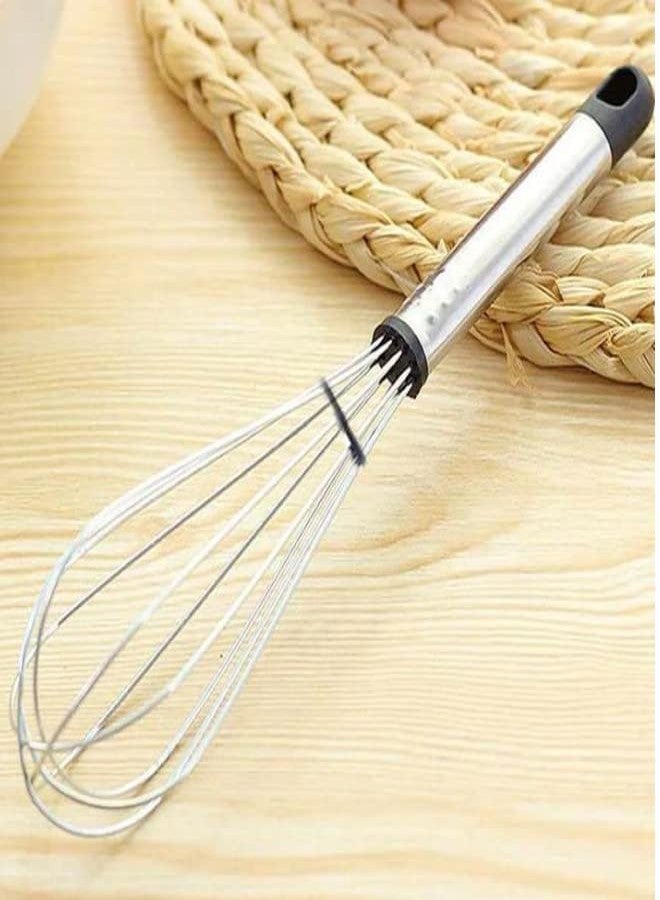Dynore Stainless Steel Mini Kitchen Whisk, Egg Beater, Blending, Beating, Stirring Multi Utility Whisk-Silver - Image 2